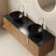 Salle de bain murale 60 "avec 2 cuves rondes en céramique et 4 portes