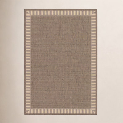 Black Cocoa Brown Flatweave Outdoor Rug