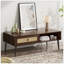 Table basse de style Mid-Century moderne, console rectangulaire de 47 pouces avec tiroir et tablette, table basse de salon, bureau, noyer-1744214280