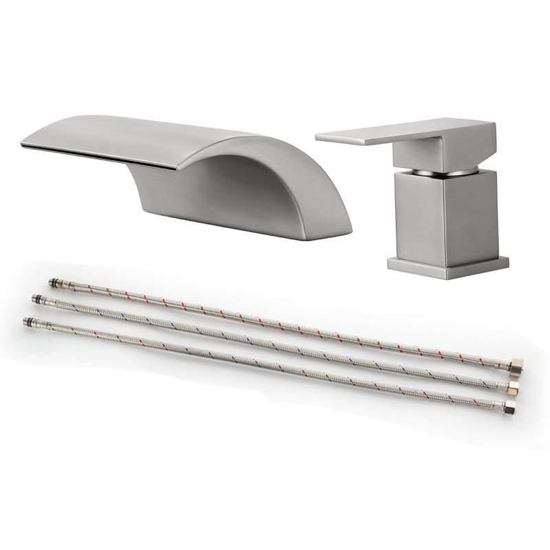Waterfall Single-Handle Bathroom Faucet Set, Brushed Nickel