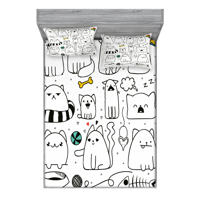 Microfiber Sheet Set, Queen Sheet Set with Fitted Sheet