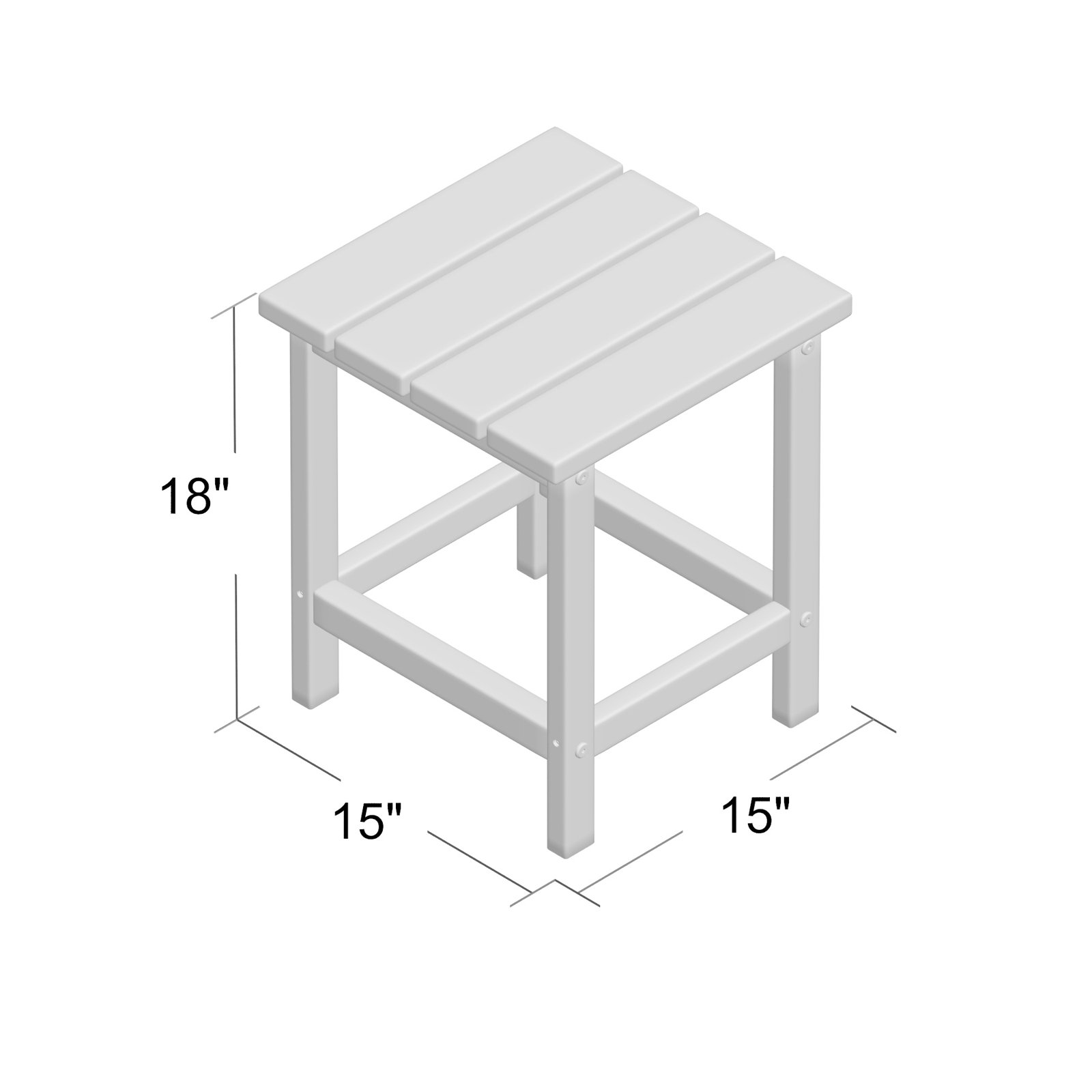 POLYWOOD® South Beach 15" Patio Side Table, Mahogany