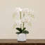 26 po Arrangement artificiel d'orchidées phalaenopsis dans un vase décoratif en céramique (Real Touch)