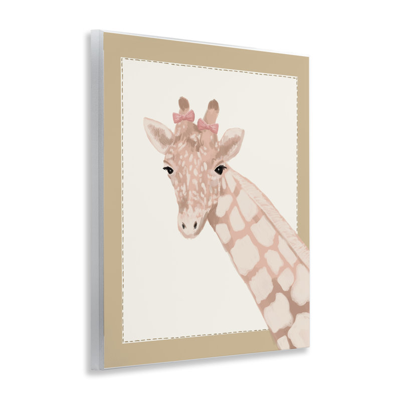 Plaque murale «Sweet Giraffe with Bows», design par Sadie Harper