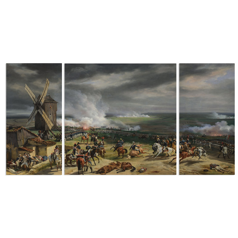 Bataille de Valmy - Reproduction d'art graphique multi-pièces sur toile, H 32 po x l 64 po x P 1,5 po