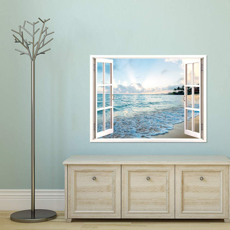 Window White Scenery Peel & Stick Border, 48" L x 36" W