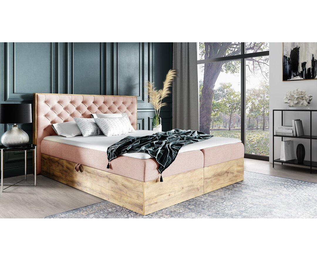 Boxspringbett Vanalstyne mit Topper und Bettkasten