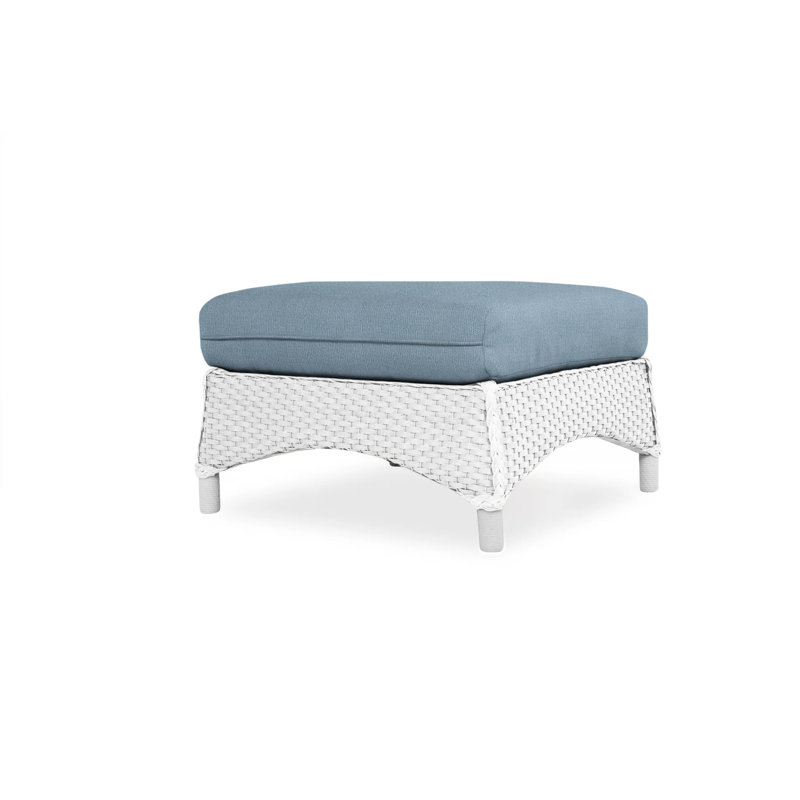 Mandalay Outdoor Ottoman, Decorline Navy, White