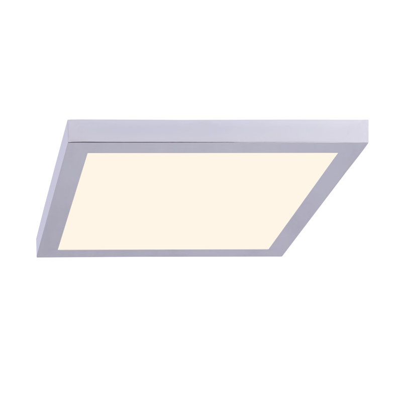 Kernan Acrylic LED Flush Mount, Chrome, 1" H x 15" W x 15" D
