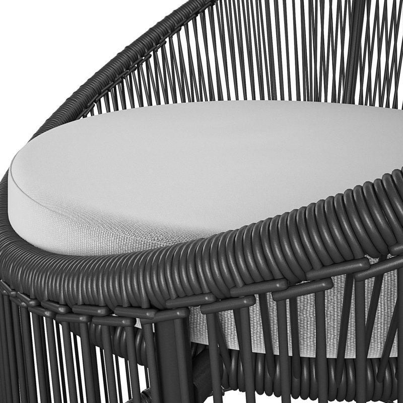 Steel Outdoor Lounge Chair, Black
