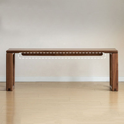 Nut-brown Solid Wood Bench
