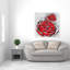 Roses rouges abstraites - Toile rouge pour la chambre à coucher