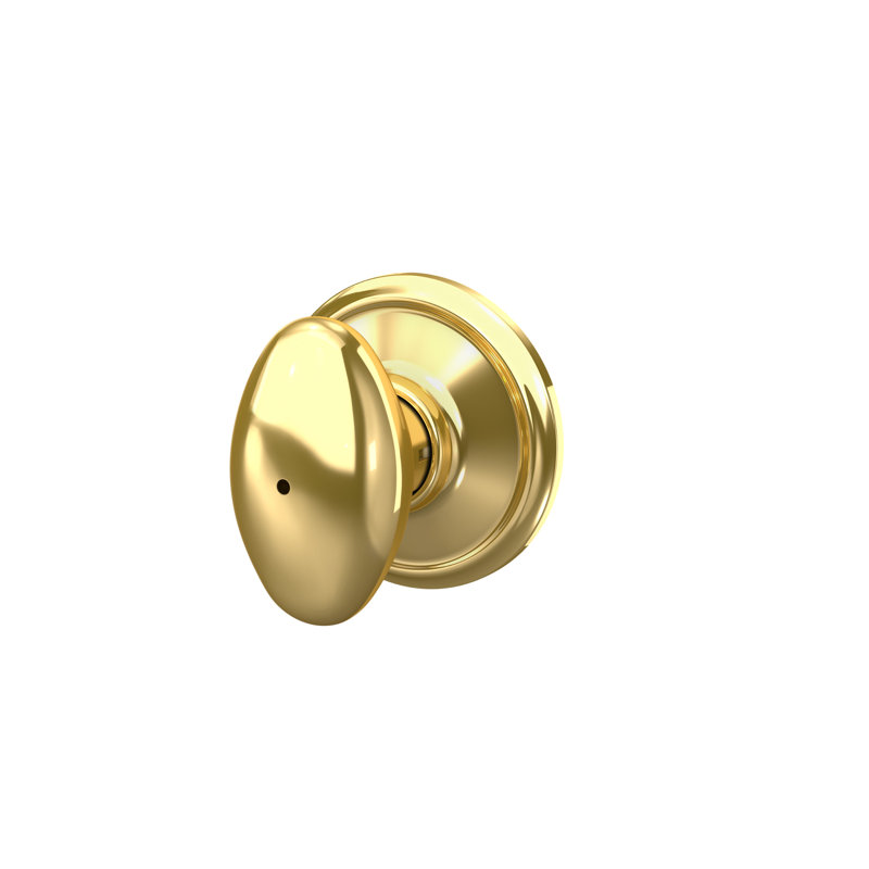 Siena Bed and Bath Lock Knob, Bright Brass