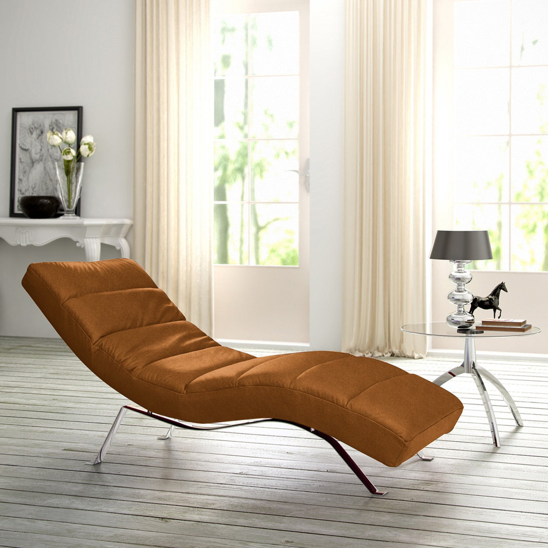 Crosby Upholstered Leather-look Fabric Chaise Lounge with Adjustable Backrest