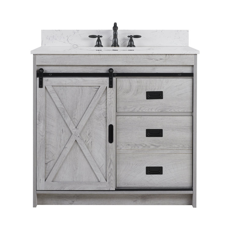 Jillian 36'' Single Bathroom Vanity with Engineered Stone Top