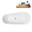 51" Streamline Soaking Glossy White Freestanding Tub With Internal Drain in Brushed Gold