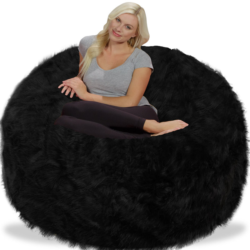 Fauteuil à billes: fauteuil à billes rembourré en mousse à mémoire de forme de 5 pi avec housse amovible et lavable à la machine - Fauteuil à billes avec housse en microfibre douce - Couleurs et tissus