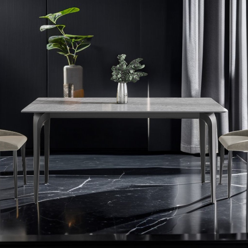 Table de salle à manger Yianna, H 29,53 po x L 71 po x l 35,5 po, Gray, Noir