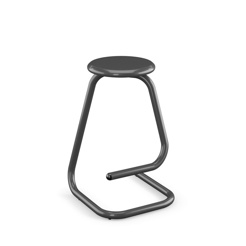 Tabouret en métal Paperclip70, Noir lustré