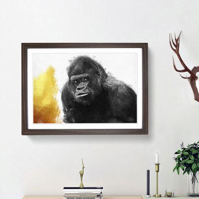 Silverback Gorilla with Golden Flash - Picture Frame Painting Print