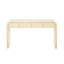 Console brillante couleur crème abricot avec tiroir, silhouette arrondie