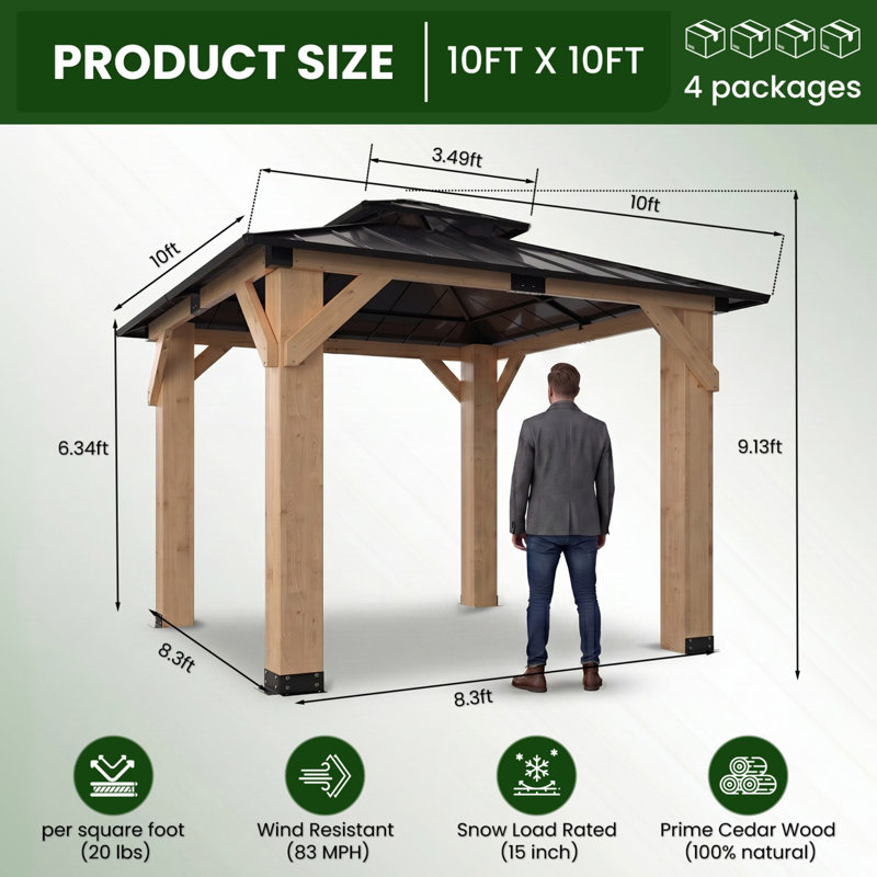 Pavillon de jardin 10 'x 10'