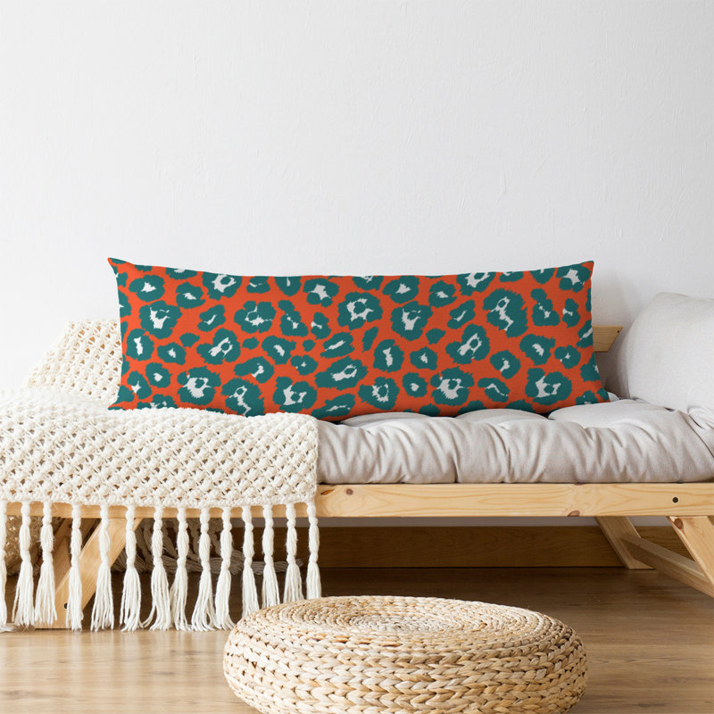 Coussin de support moyen en polyester/bourre en polyester à motif de léopard Miami, Orange, polyester