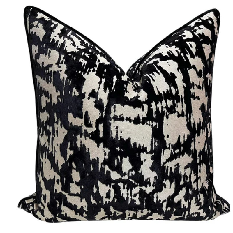 Messy Patterns Pillow Cover, Black