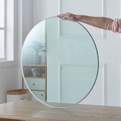 Size:18.11 Inch.Tempered Glass Table Top Round Transparent Table Surface Round Glass Table Top Round Glass Sheet.