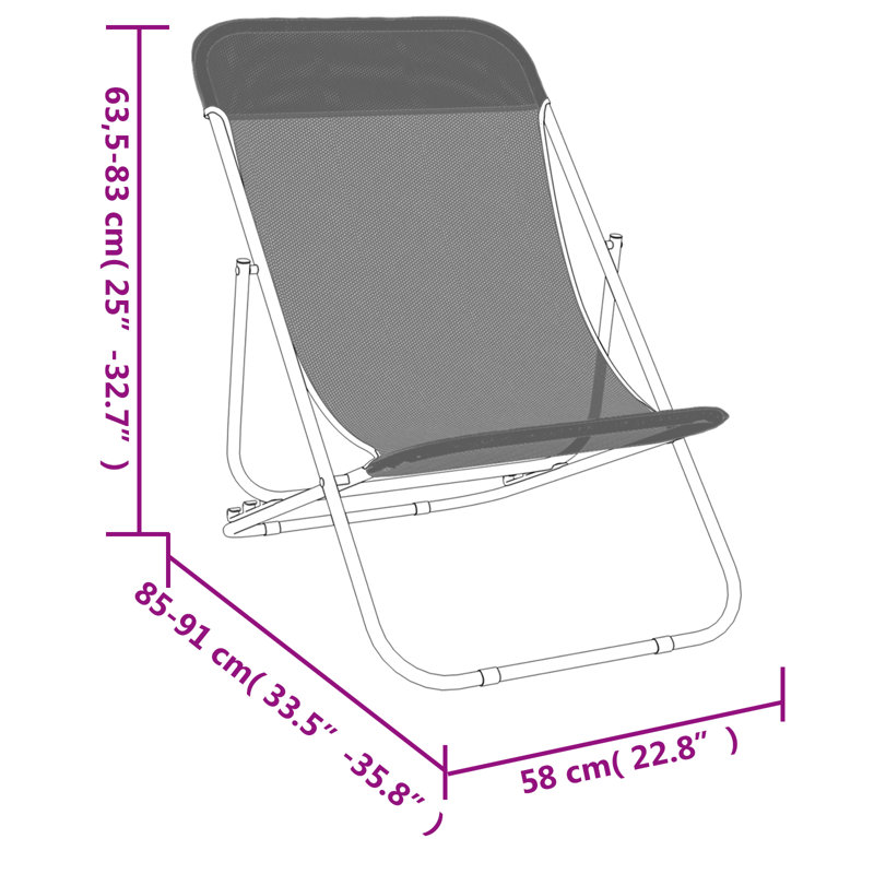 Folding Beach Chair, Black
