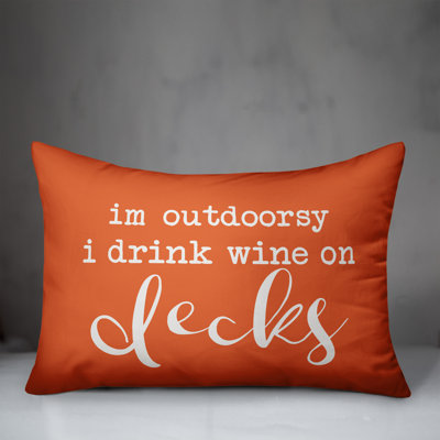 Drink Wine on Decks Outdoor Rectangular Pillow Cover & Insert