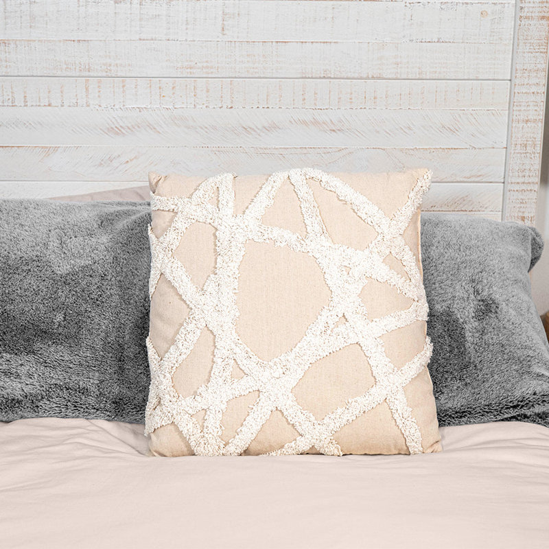 Decorative Pillows 2-Pack Throw Pillows Decorative Sofa Pillows Living Room, 18" x 18", Off-White