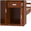 Lit plateforme simple en bois avec bibliothèque pour échantillon et garde-robe mobile, lit multifonctionnel avec lit gigogne intégré-1623312847
