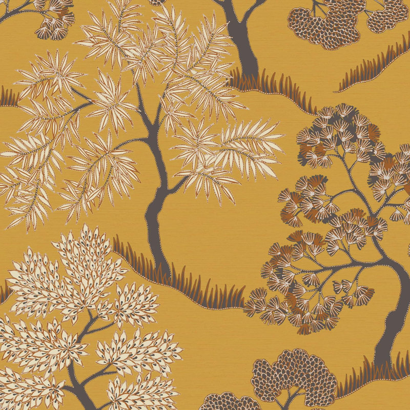 Trees Sublime Tree and Floral Wallpaper, Yellow
