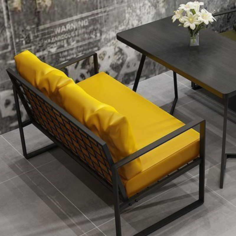 Banc rembourré en similicuir Lorilea, Jaune