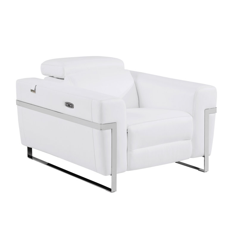 Global United With Power Recliner, White