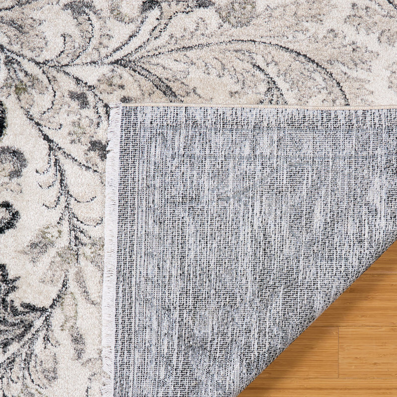 Tapis d'intérieur à motif médaillon à motif floral d'inspiration européenne Paradis, 6 pi 6 po x 9 pi 6 po