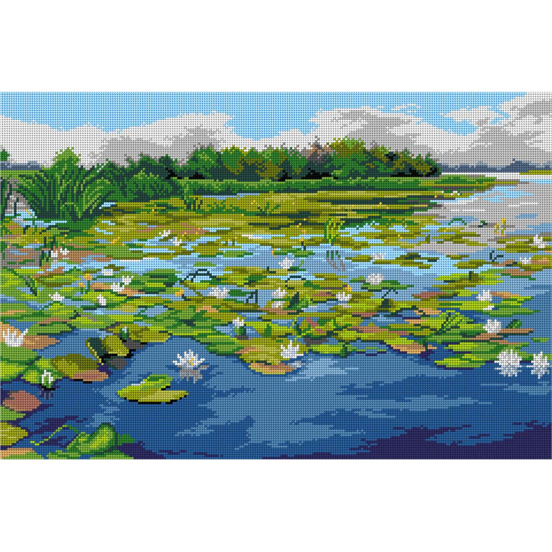 Gobelin canvas for halfstitch without yarn after Henryk Weyssenhoff - Water Lilies 3623Q