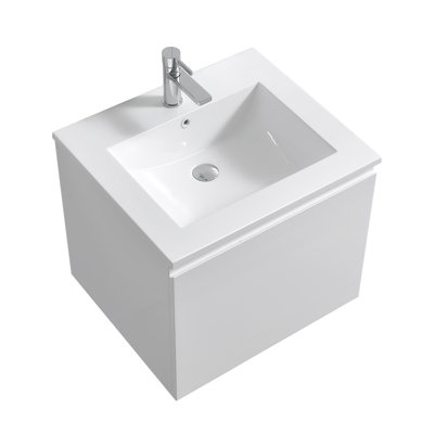 Ensemble de meuble-lavabo mural simple 24 po Ashriya