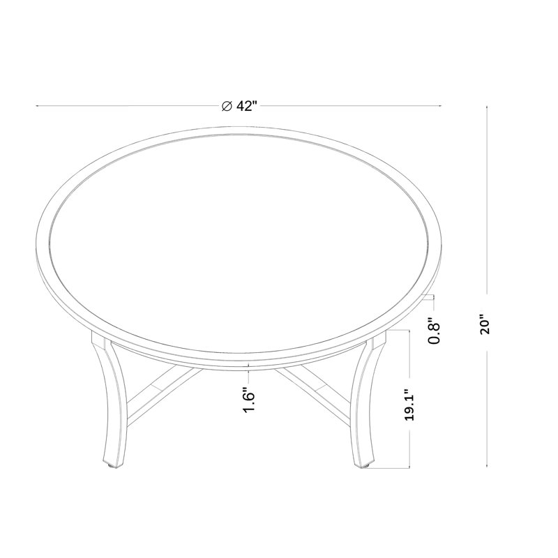 Cape Town End Table, 20" H x 42" W x 42" D