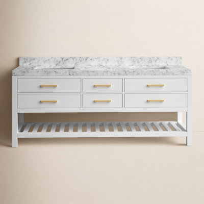 Carrie 72" Carrara Marble Double Bathroom Vanity