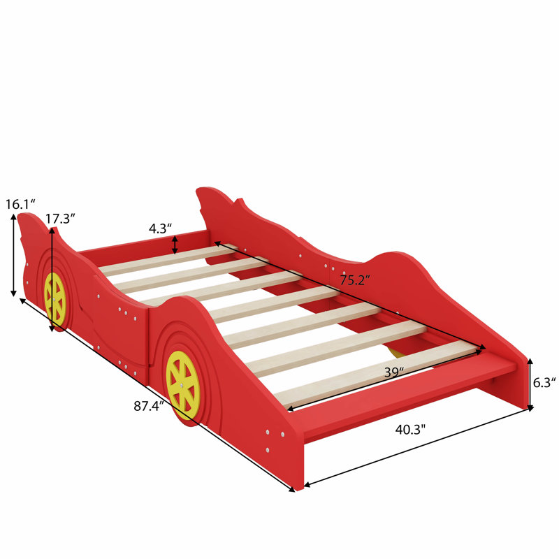 Lit plateforme Alahia, Rouge