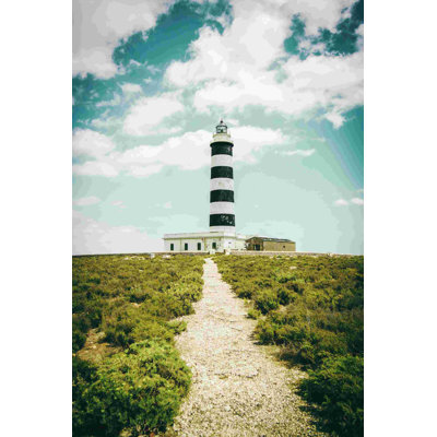 " Black And White Lighthouse With Path "