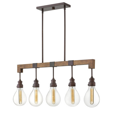 Luminaire suspendu linéaire à 5 lumières pour îlot de cuisine Denton
