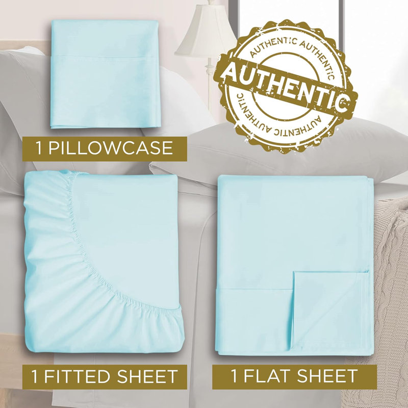 Ensemble de draps 100% microfibre double brossé - très doux et infroissable - poches profondes de 15 po - idéal pour les dortoirs, les hôpitaux et les lits séparés - ensemble de 3 pièces