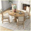 Ensemble de salle à manger 5 pièces avec table ronde et 4 chaises rembourrées-154758871