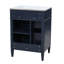 Meuble-lavabo 24 po Modern French Atelier avec comptoir en céramique, meuble-lavabo simple avec tiroir basculant, 2 tiroirs coulissants et armoire de rangement avec organisateur de porte, pieds en bois massif (disponible en noir, blanc, bleu et vert)-129521235