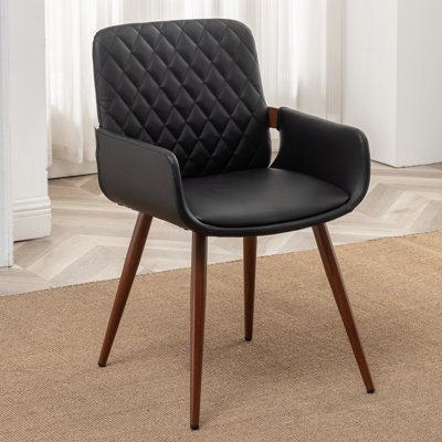 Home Office Chair - Upholstered Faux Leather Back Desk Chair, Ergonomic Executive Chair with Lumbar Support