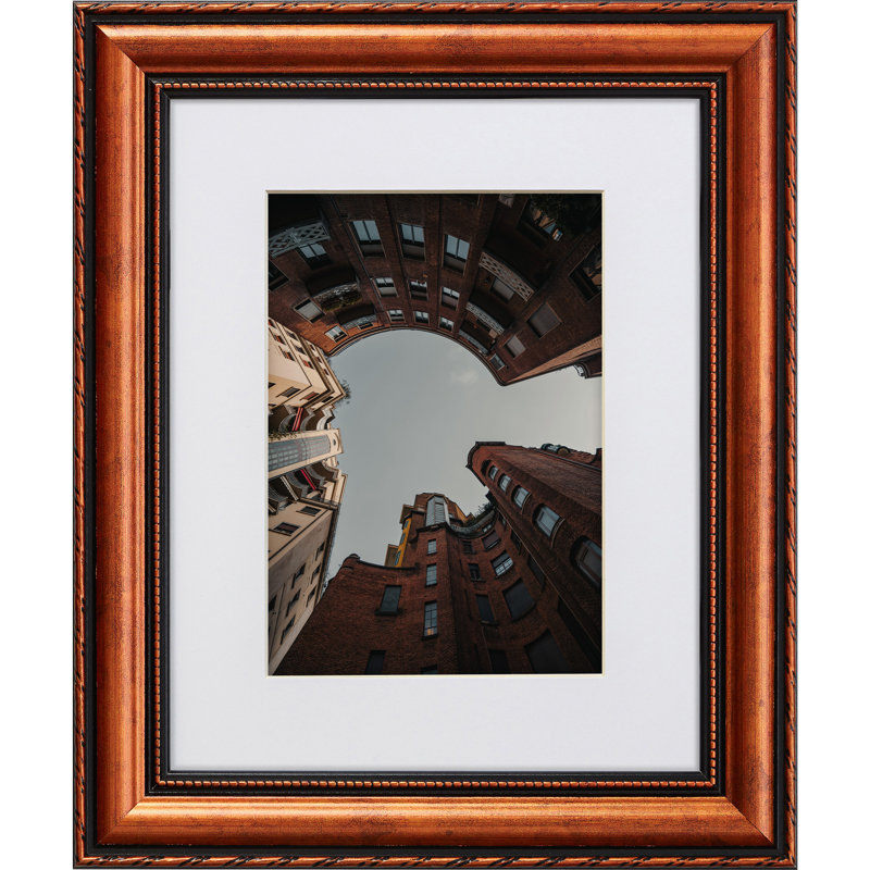 Rinalda Copper Solid Wood Picture Frame with Mat, 12" x 18" Matted to 10" x 13"