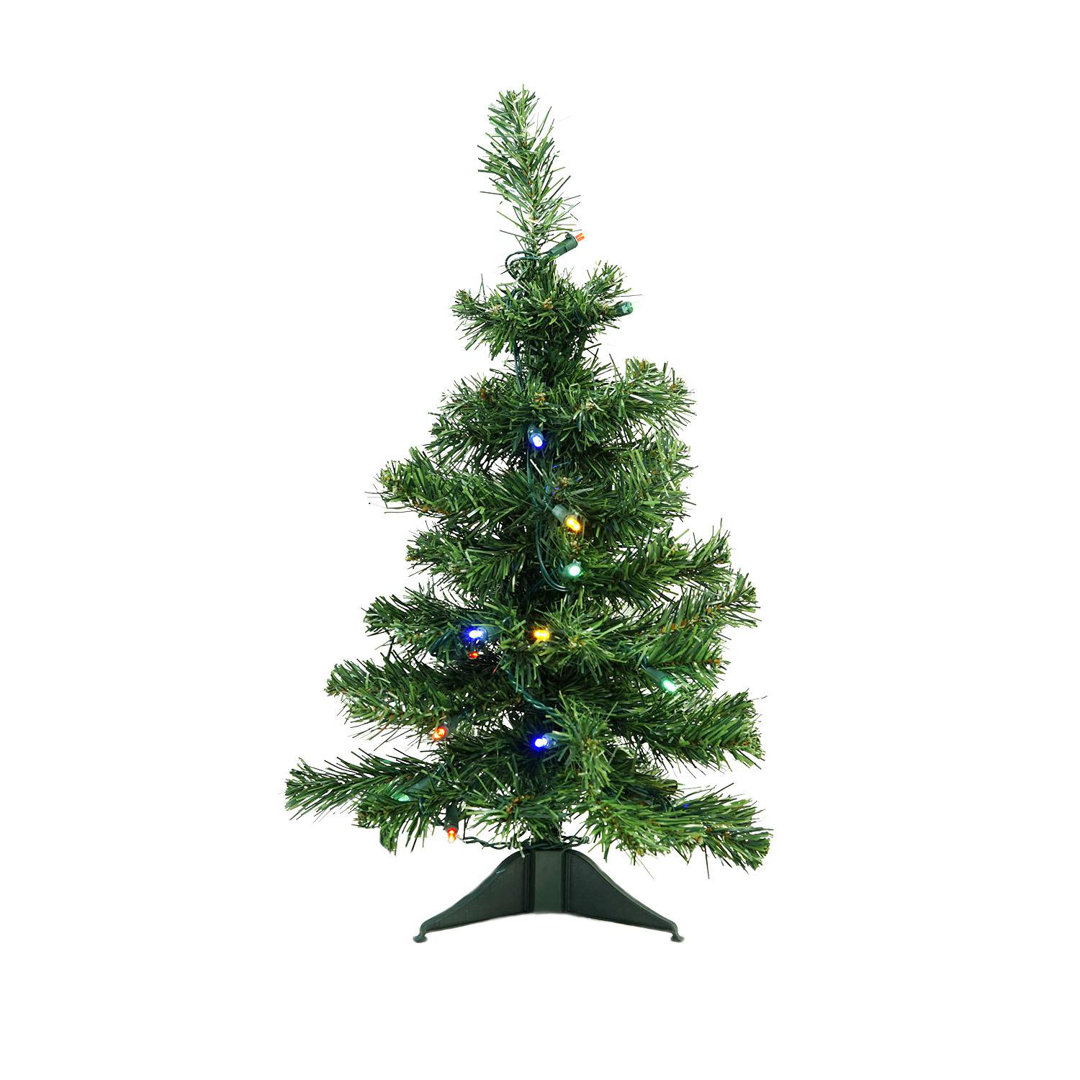 2' Pre-Lit Medium Mixed Classic Pine Artificial Christmas Tree - Multicolor LED Lights Northlight Seasonal